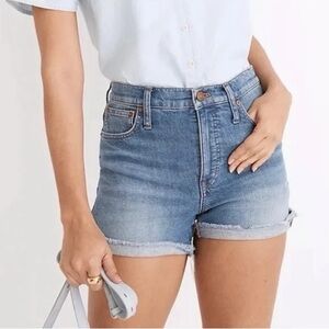 Madewell High Rise Denim Shorts Light Wash Tencel Magic Pockets Size 31 NWT